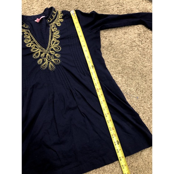 Lilly Pulitzer Women's Sarasota Beaded Tunic Top Size Small Navy Cotton - Picture 13 of 13